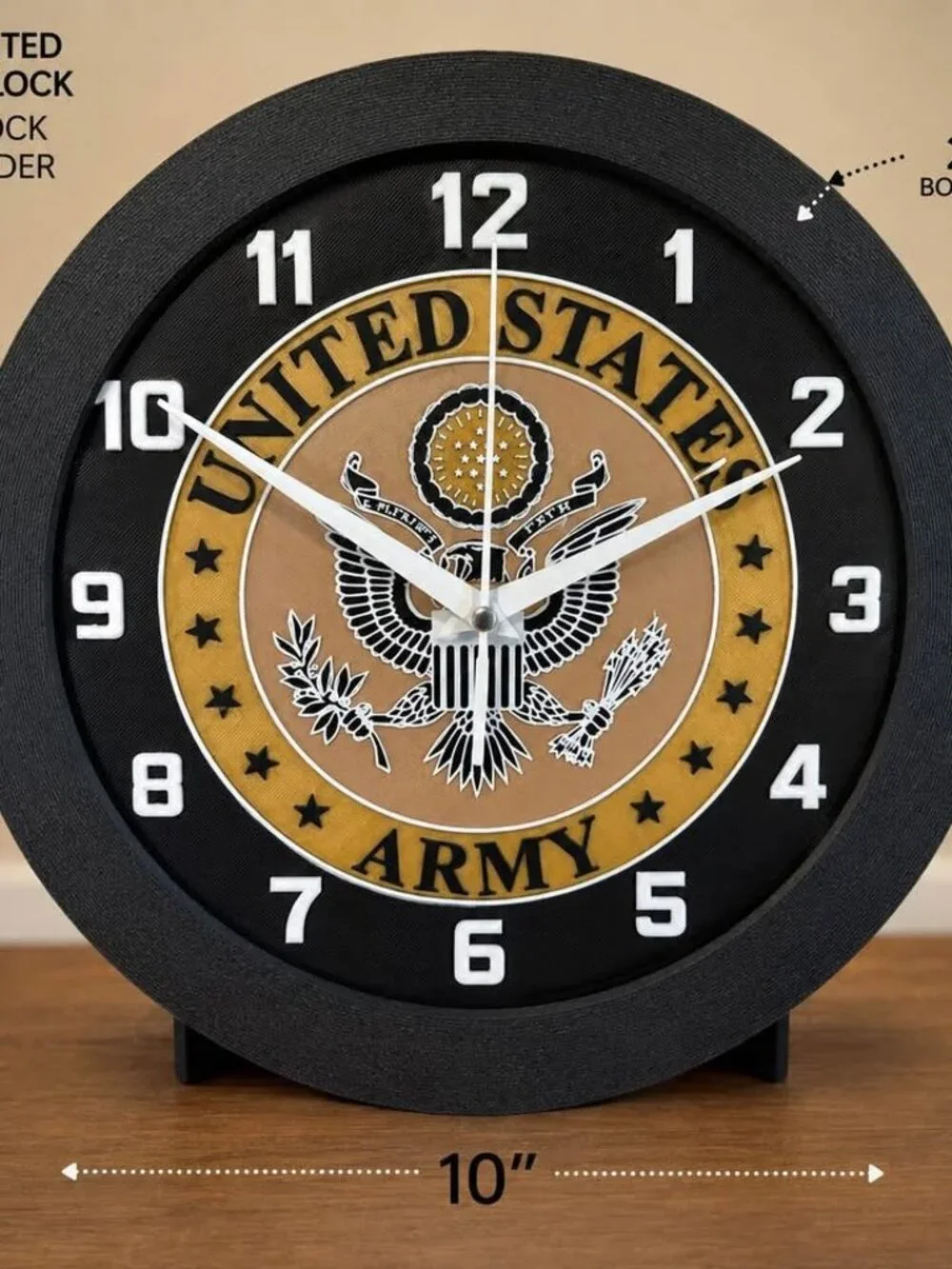 3D Printed United States Army Wall Clock With Stand